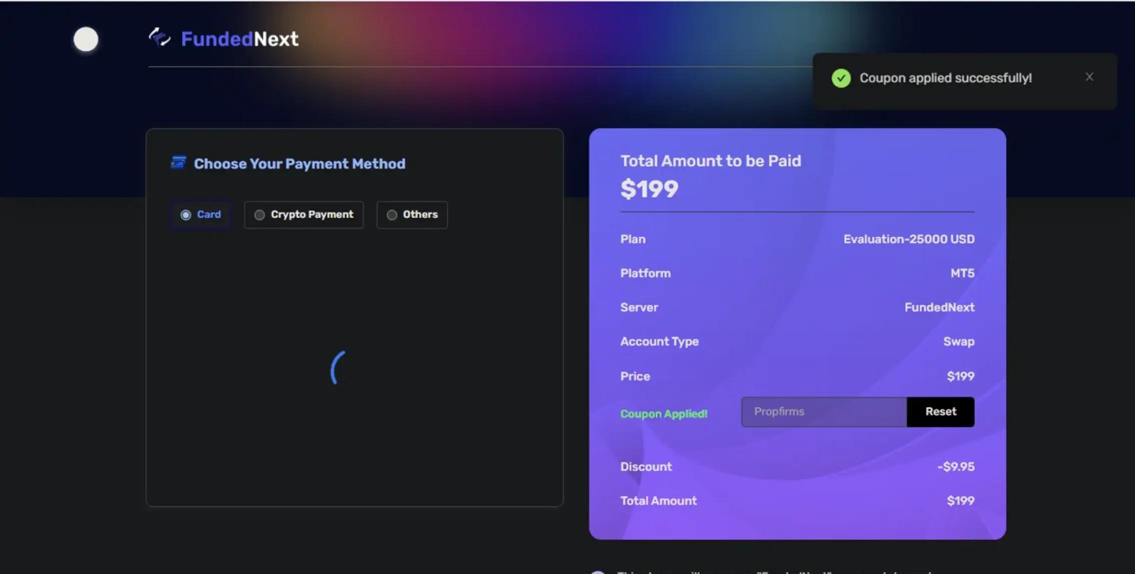 How to apply Funded Next coupon code